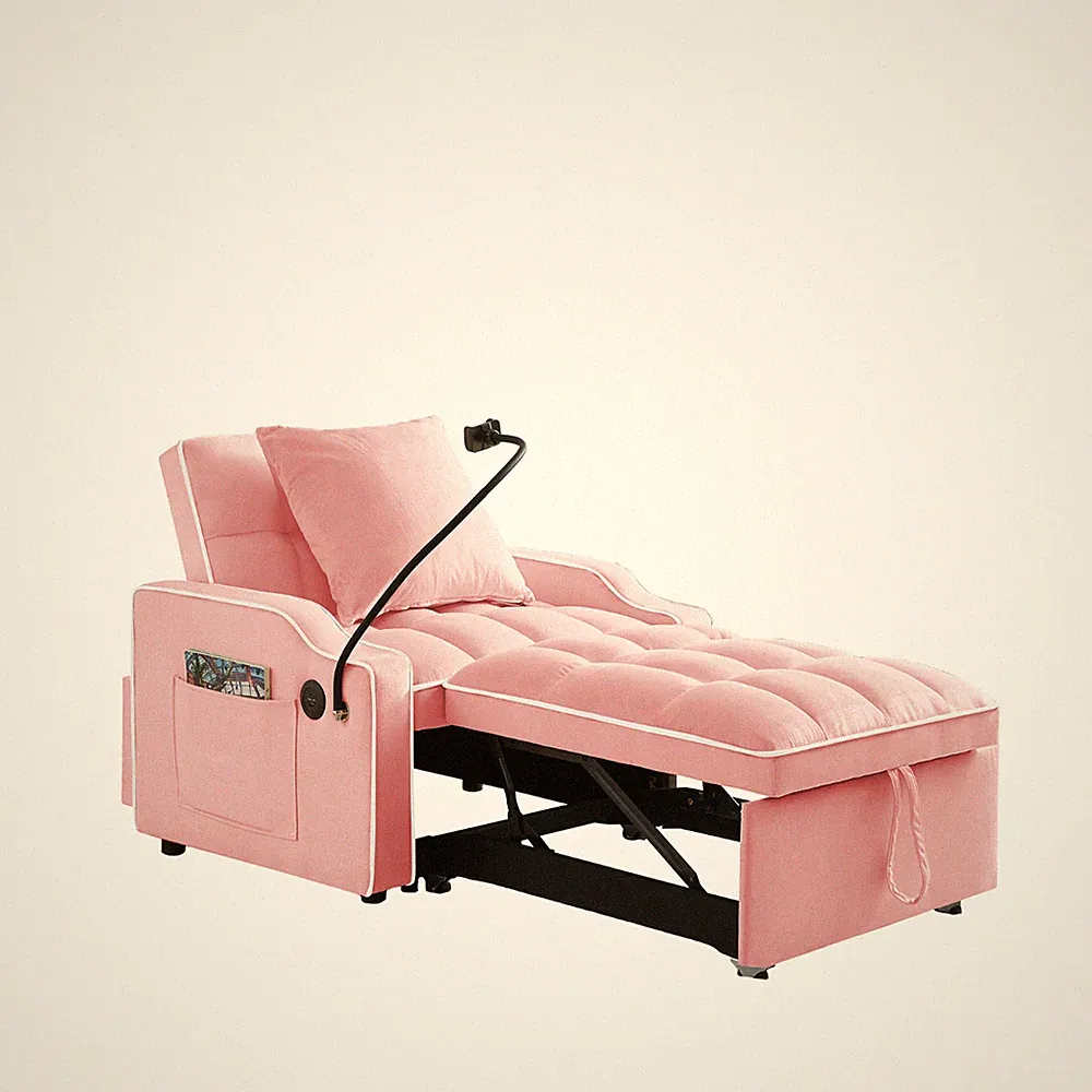 3-in-1 Sleeper Sofa Chair Bed USB Type-C Recliner for Small Space