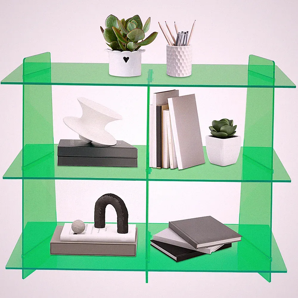 3 Tier Acrylic Bookshelf Bookcase Rack Display Storage Shelves for Small Spaces