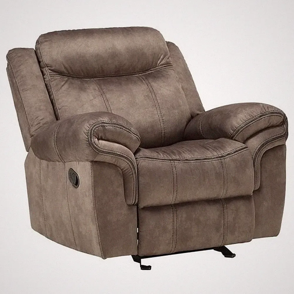 ACME Zubaida Velvet Horizontal Tufted Glider Recliner in 2-Tone Chocolate
