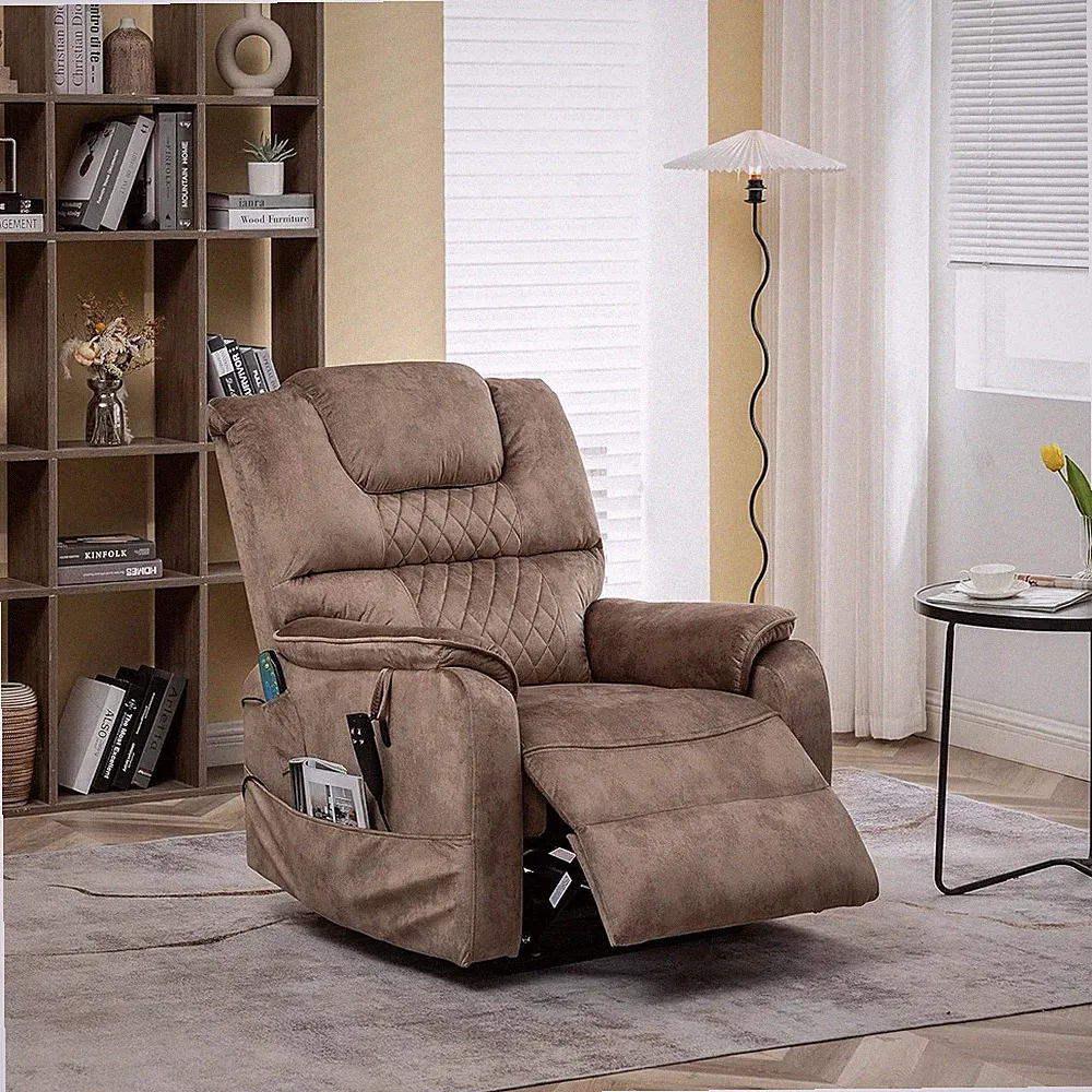 Oversized Electric Lift Chair Recliner with Massage & Heat, 180° Lay Flat