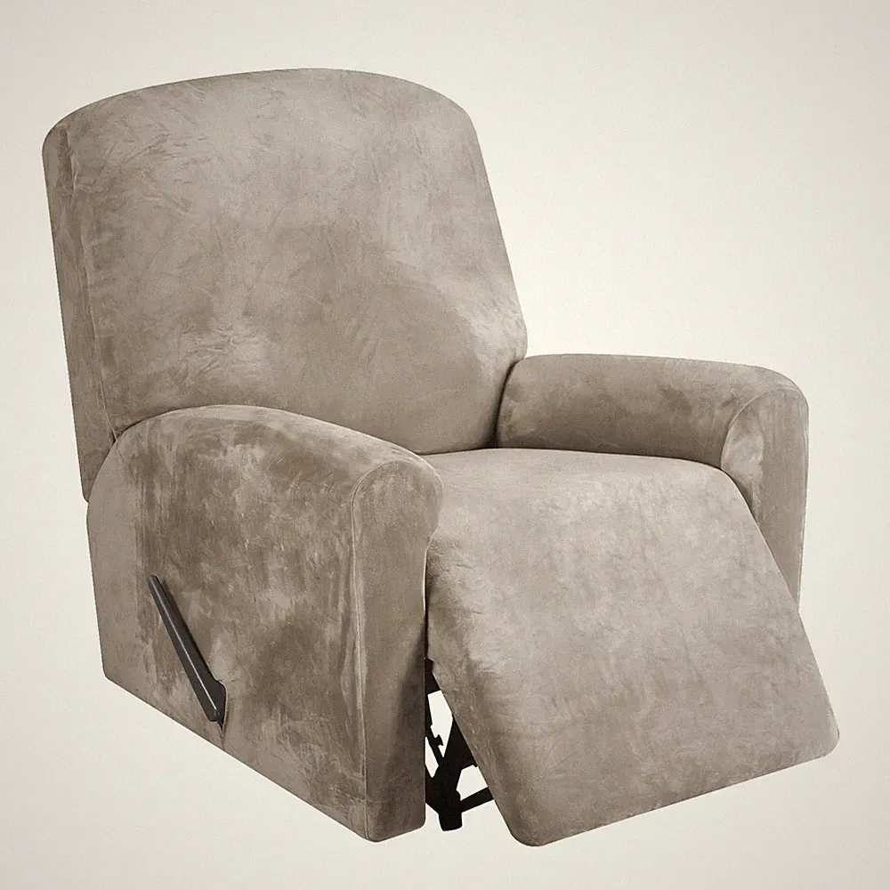 Recliner Chair Covers Real Velvet 4-Pieces Recliner Covers for Small Lazy Boy...