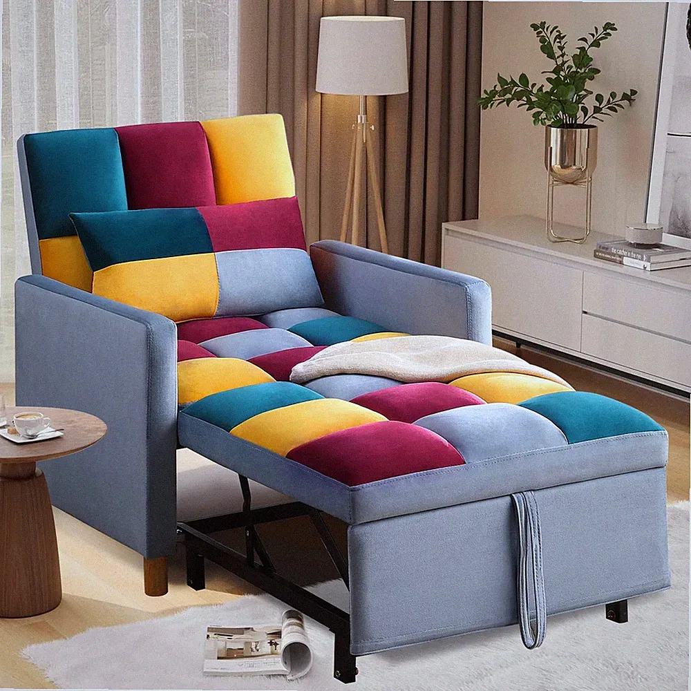 Sleeper Chair Bed, Futon Chair - Patchwork