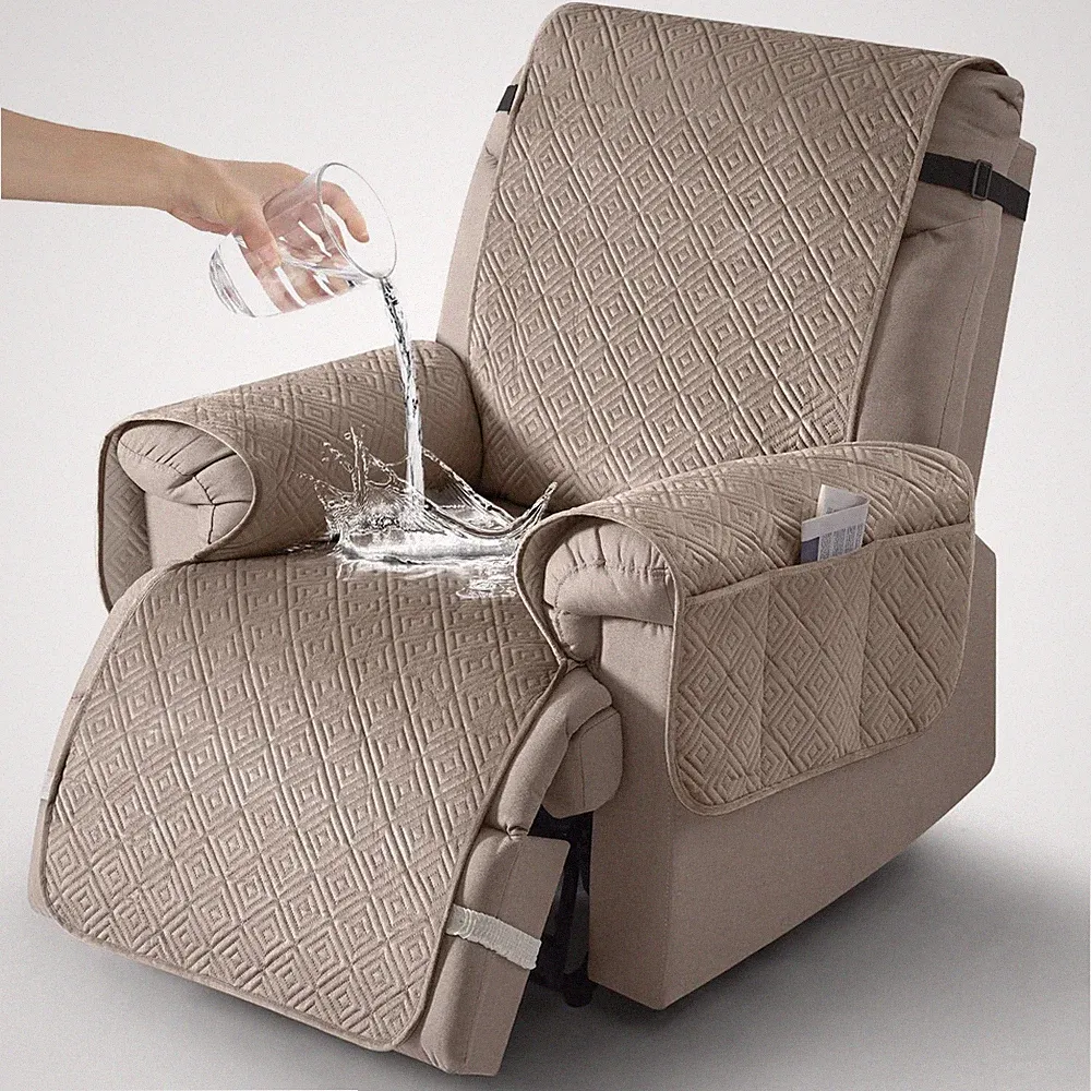 Velvet Recliner Chair Cover, 100% Waterproof Recliner Covers That Stay in Pla...