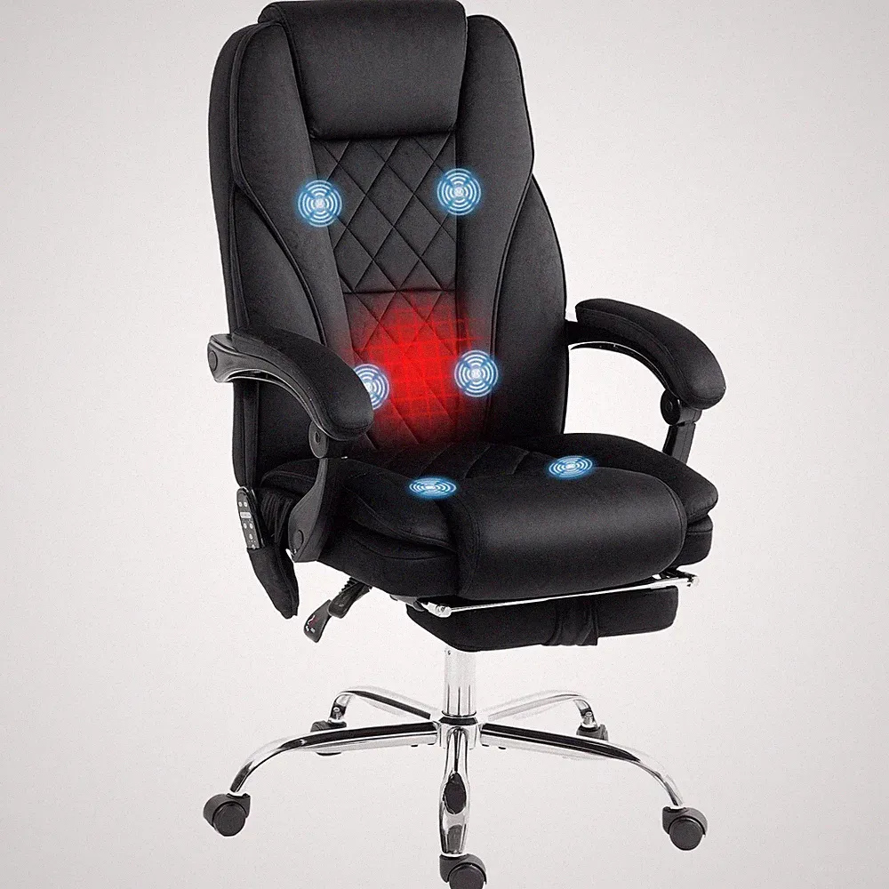 Vinsetto Massage Office Chair, Heated Reclining Desk Chair, Black